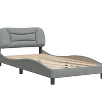 Bettgestell ohne Matratze Hellgrau 100x200 cm Stoff