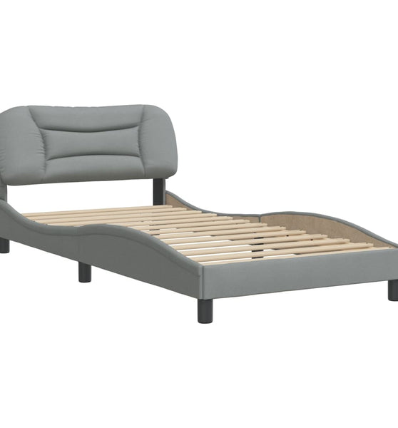 Bettgestell ohne Matratze Hellgrau 100x200 cm Stoff