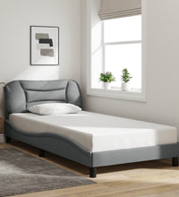 Bettgestell ohne Matratze Hellgrau 100x200 cm Stoff