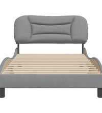 Bettgestell ohne Matratze Hellgrau 100x200 cm Stoff