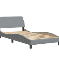 Bettgestell ohne Matratze Hellgrau 100x200 cm Stoff