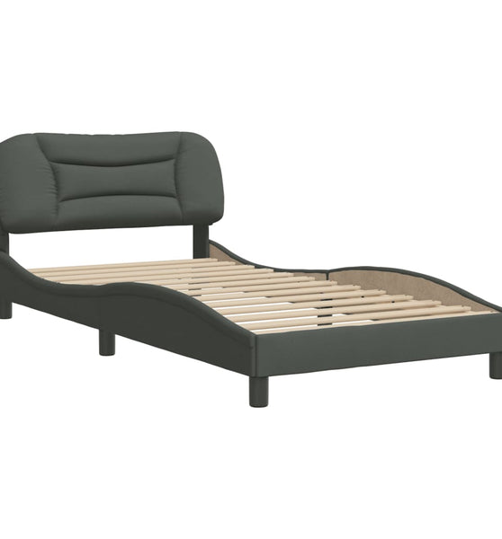 Bettgestell ohne Matratze Dunkelgrau 100x200 cm Stoff