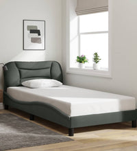 Bettgestell ohne Matratze Dunkelgrau 100x200 cm Stoff