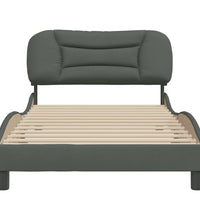 Bettgestell ohne Matratze Dunkelgrau 100x200 cm Stoff