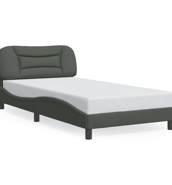 Bettgestell ohne Matratze Dunkelgrau 100x200 cm Stoff