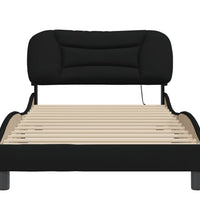 Bettgestell ohne Matratze Schwarz 100x200 cm Stoff