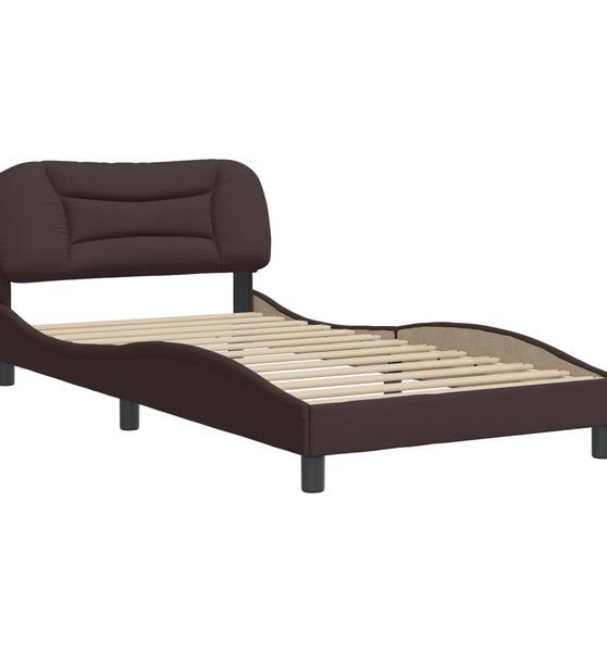 Bettgestell ohne Matratze Dunkelbraun 100x200 cm Stoff