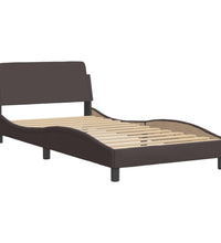 Bettgestell ohne Matratze Dunkelbraun 100x200 cm Stoff