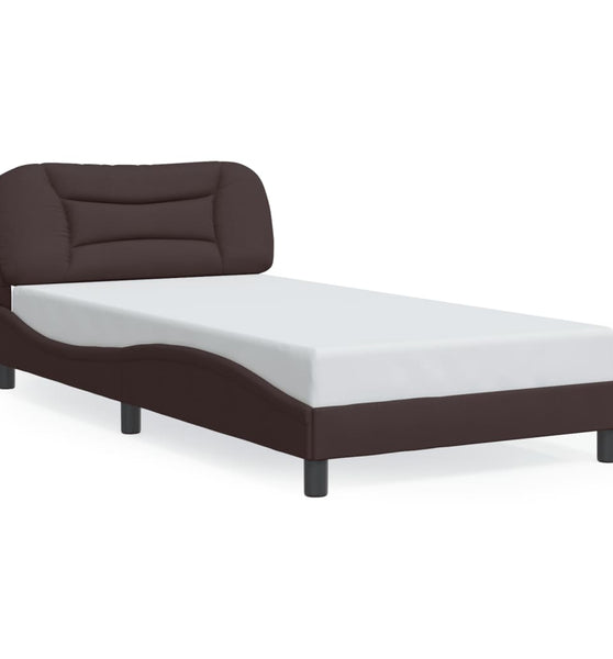 Bettgestell ohne Matratze Dunkelbraun 100x200 cm Stoff