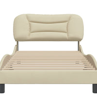 Bettgestell ohne Matratze Creme 100x200 cm Stoff