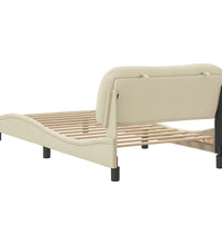 Bettgestell ohne Matratze Creme 100x200 cm Stoff