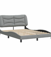 Bettgestell ohne Matratze Hellgrau 120x200 cm Stoff