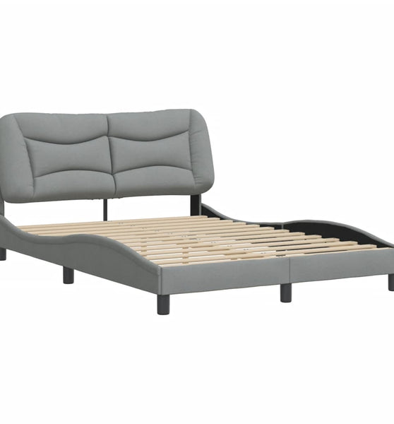 Bettgestell ohne Matratze Hellgrau 120x200 cm Stoff