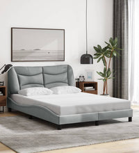 Bettgestell ohne Matratze Hellgrau 120x200 cm Stoff