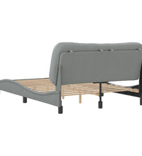 Bettgestell ohne Matratze Hellgrau 120x200 cm Stoff