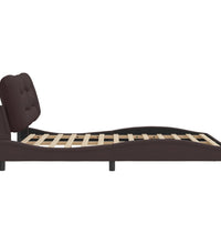 Bettgestell ohne Matratze Dunkelbraun 120x200 cm Stoff