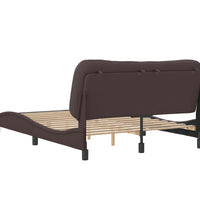 Bettgestell ohne Matratze Dunkelbraun 120x200 cm Stoff