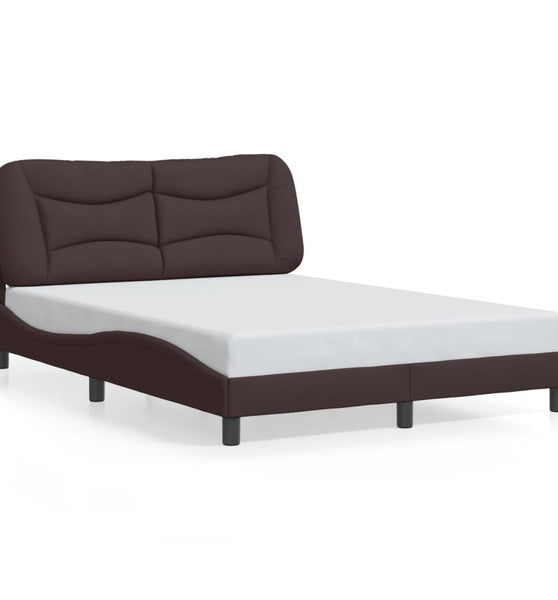 Bettgestell ohne Matratze Dunkelbraun 120x200 cm Stoff