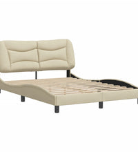 Bettgestell ohne Matratze Creme 120x200 cm Stoff