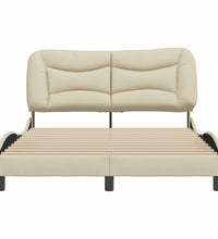 Bettgestell ohne Matratze Creme 120x200 cm Stoff