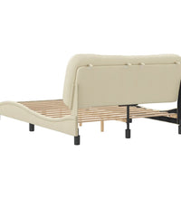 Bettgestell ohne Matratze Creme 120x200 cm Stoff