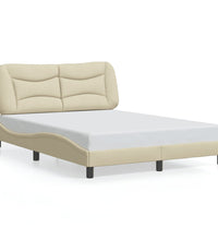 Bettgestell ohne Matratze Creme 120x200 cm Stoff