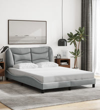 Bettgestell ohne Matratze Hellgrau 140x190 cm Stoff