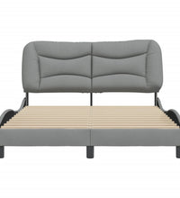 Bettgestell ohne Matratze Hellgrau 140x190 cm Stoff