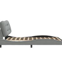 Bettgestell ohne Matratze Hellgrau 140x190 cm Stoff