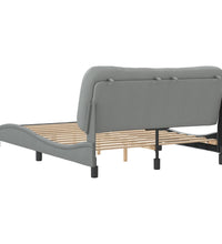 Bettgestell ohne Matratze Hellgrau 140x190 cm Stoff