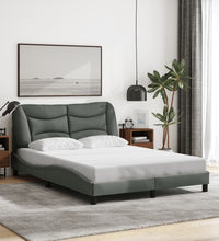 Bettgestell ohne Matratze Dunkelgrau 140x190 cm Stoff