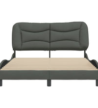 Bettgestell ohne Matratze Dunkelgrau 140x190 cm Stoff