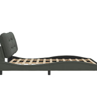 Bettgestell ohne Matratze Dunkelgrau 140x190 cm Stoff