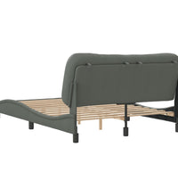 Bettgestell ohne Matratze Dunkelgrau 140x190 cm Stoff