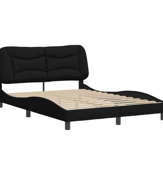 Bettgestell ohne Matratze Schwarz 140x190 cm Stoff