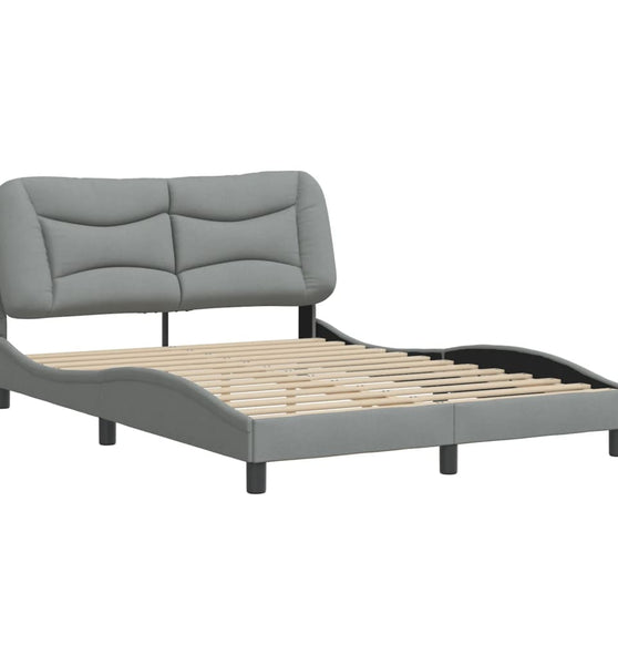 Bettgestell ohne Matratze Hellgrau 140x200 cm Stoff