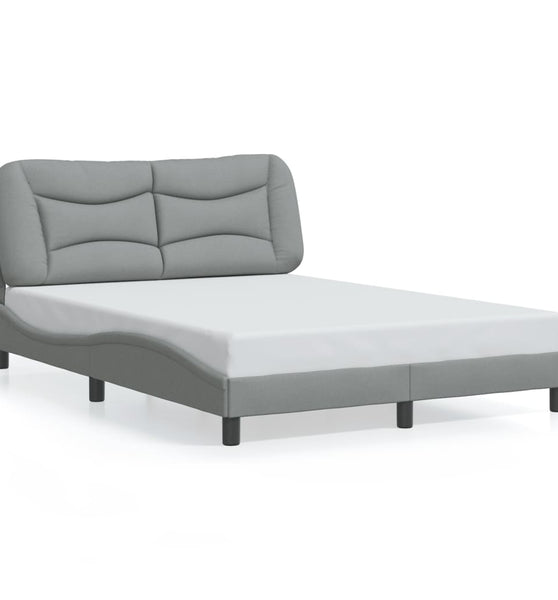 Bettgestell ohne Matratze Hellgrau 140x200 cm Stoff