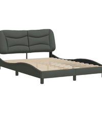 Bettgestell ohne Matratze Dunkelgrau 140x200 cm Stoff
