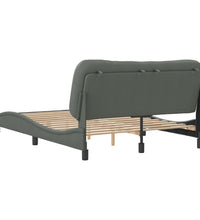 Bettgestell ohne Matratze Dunkelgrau 140x200 cm Stoff