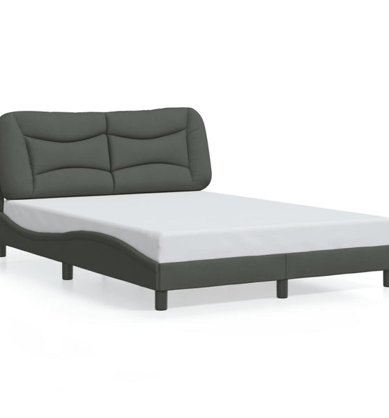 Bettgestell ohne Matratze Dunkelgrau 140x200 cm Stoff