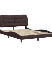 Bettgestell ohne Matratze Dunkelbraun 140x200 cm Stoff