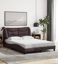 Bettgestell ohne Matratze Dunkelbraun 140x200 cm Stoff