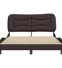 Bettgestell ohne Matratze Dunkelbraun 140x200 cm Stoff