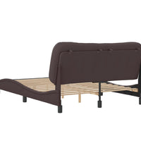 Bettgestell ohne Matratze Dunkelbraun 140x200 cm Stoff