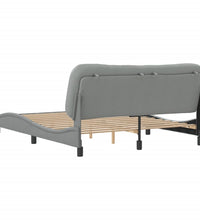 Bettgestell ohne Matratze Hellgrau 160x200 cm Stoff