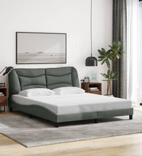 Bettgestell ohne Matratze Dunkelgrau 160x200 cm Stoff