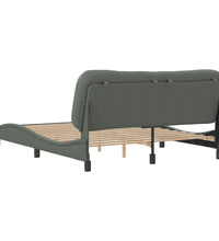 Bettgestell ohne Matratze Dunkelgrau 160x200 cm Stoff