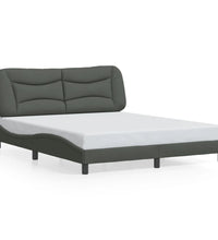 Bettgestell ohne Matratze Dunkelgrau 160x200 cm Stoff