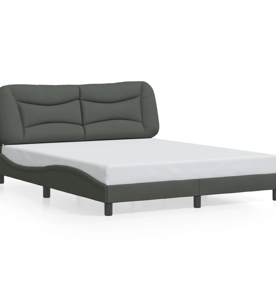 Bettgestell ohne Matratze Dunkelgrau 160x200 cm Stoff