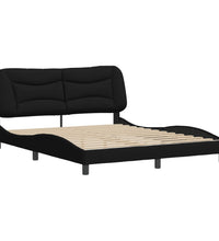 Bettgestell ohne Matratze Schwarz 160x200 cm Stoff